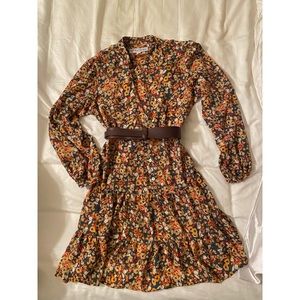 Emma and Michele floral ruffle hem dress S